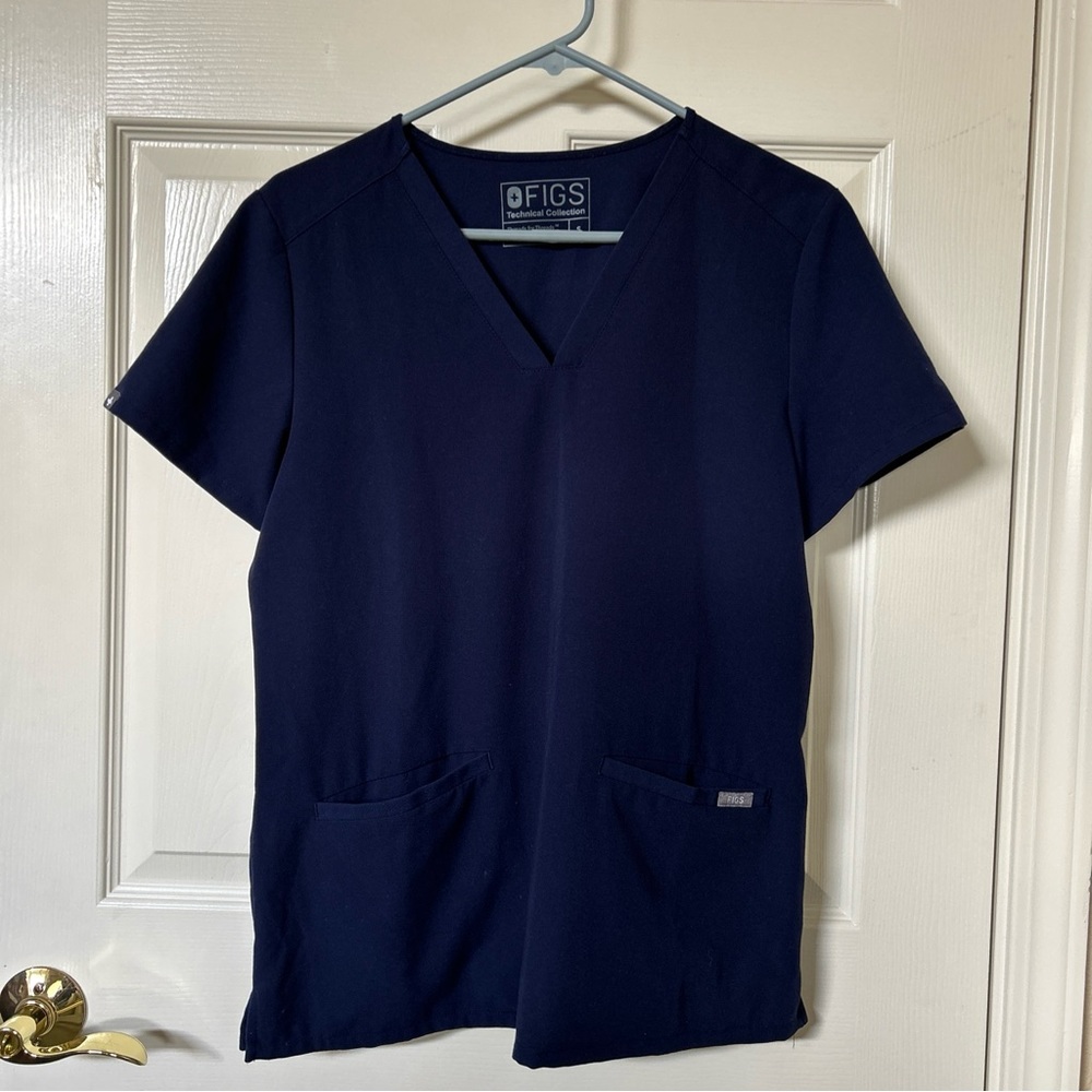 Figs womens scrub top blue size Small